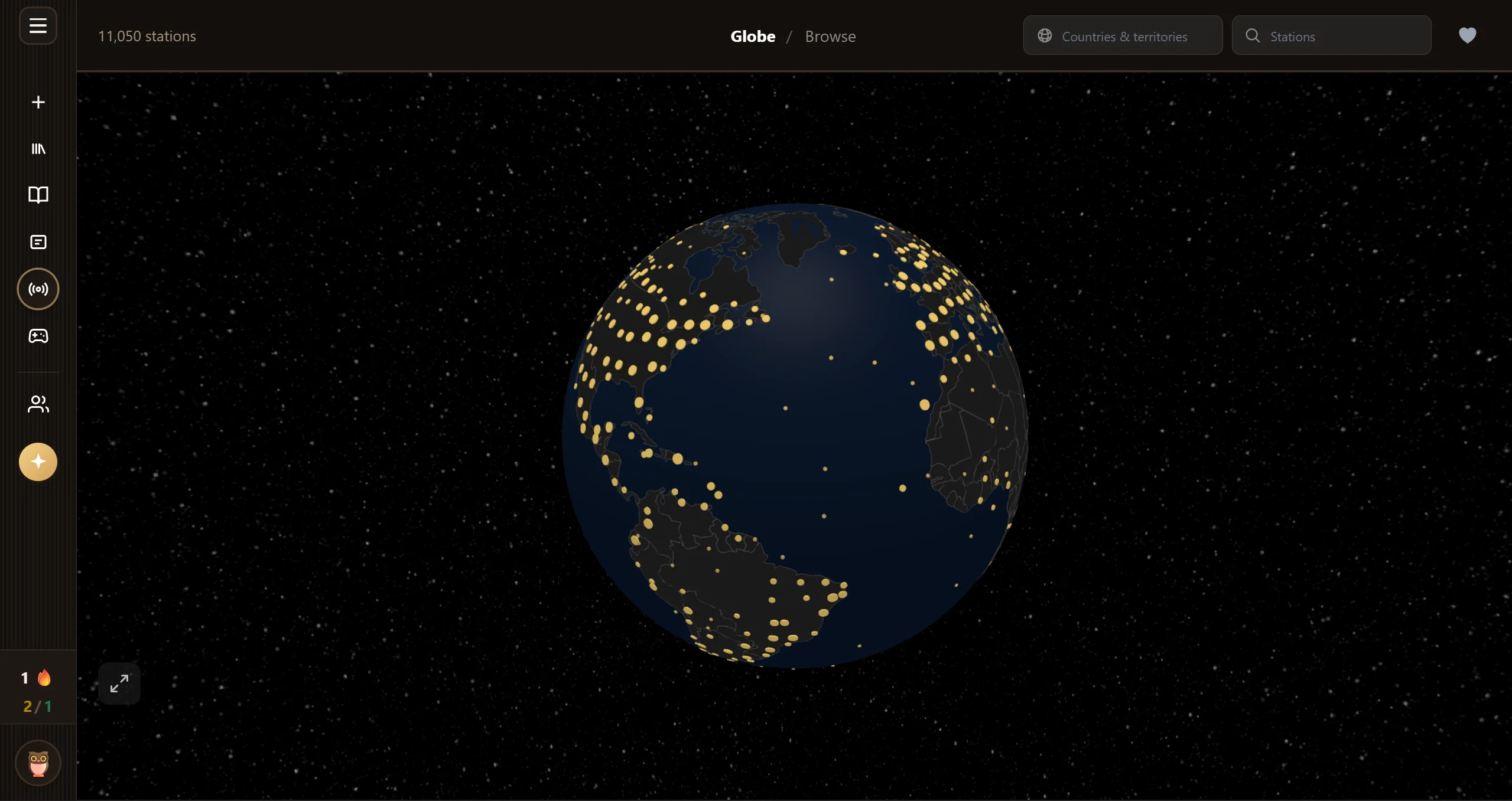 LingoUnify radio globe with stations around the world