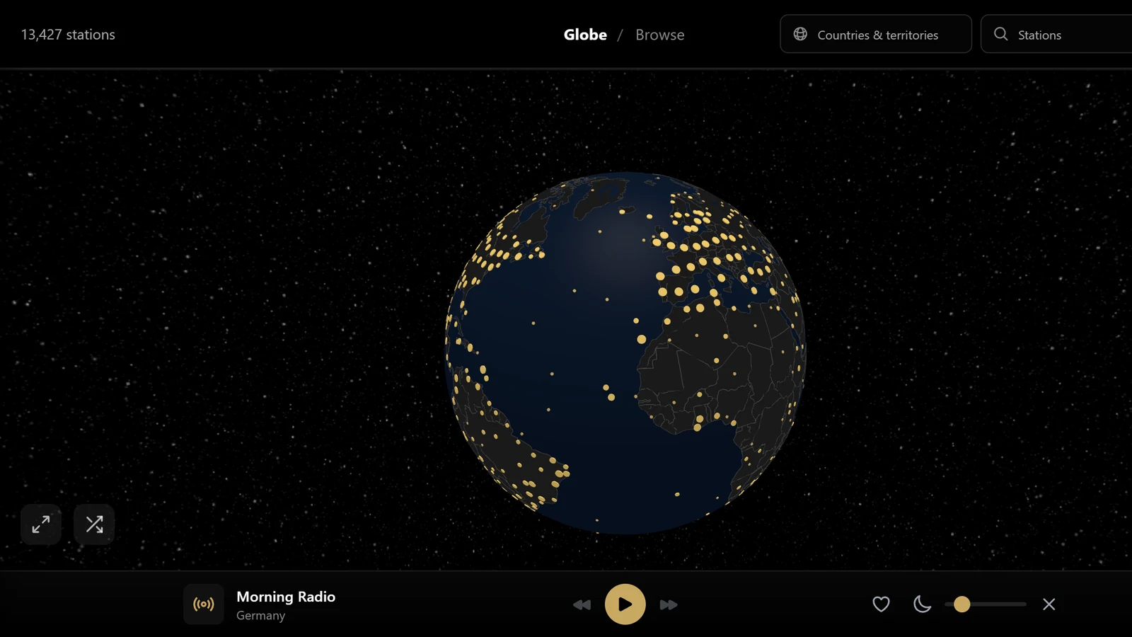 LingoUnify radio globe with stations around the world