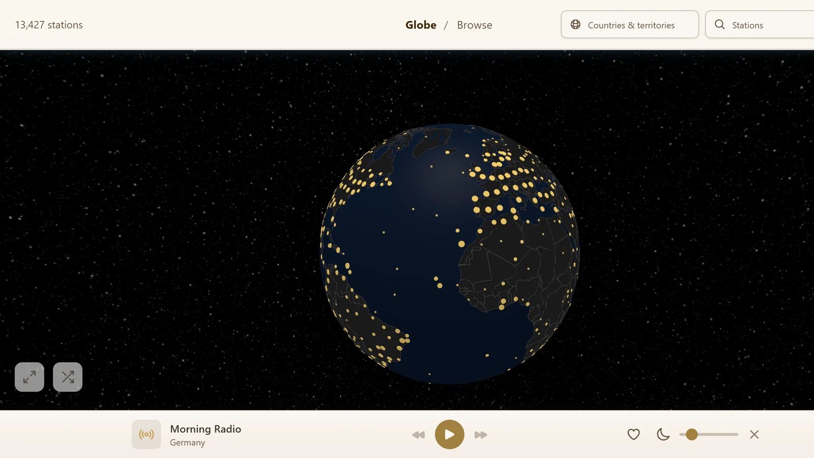 LingoUnify radio globe with stations around the world